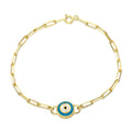 Blue Enamel Eye Bracelet