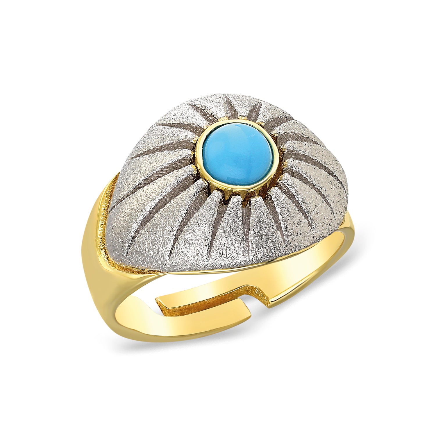 Matte Design Turqouise Eye Ring