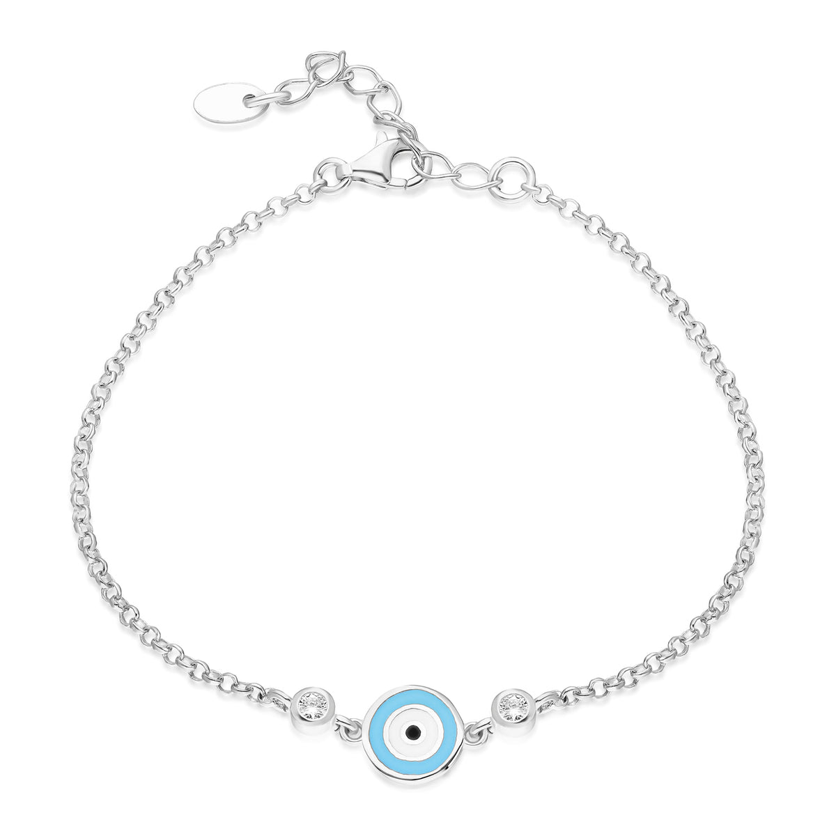 Blue Enamel Evil Eye Bracelet