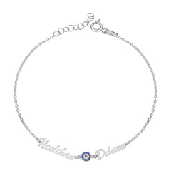 Evil Eye Double Named Bracelet - Glamie Jewelry