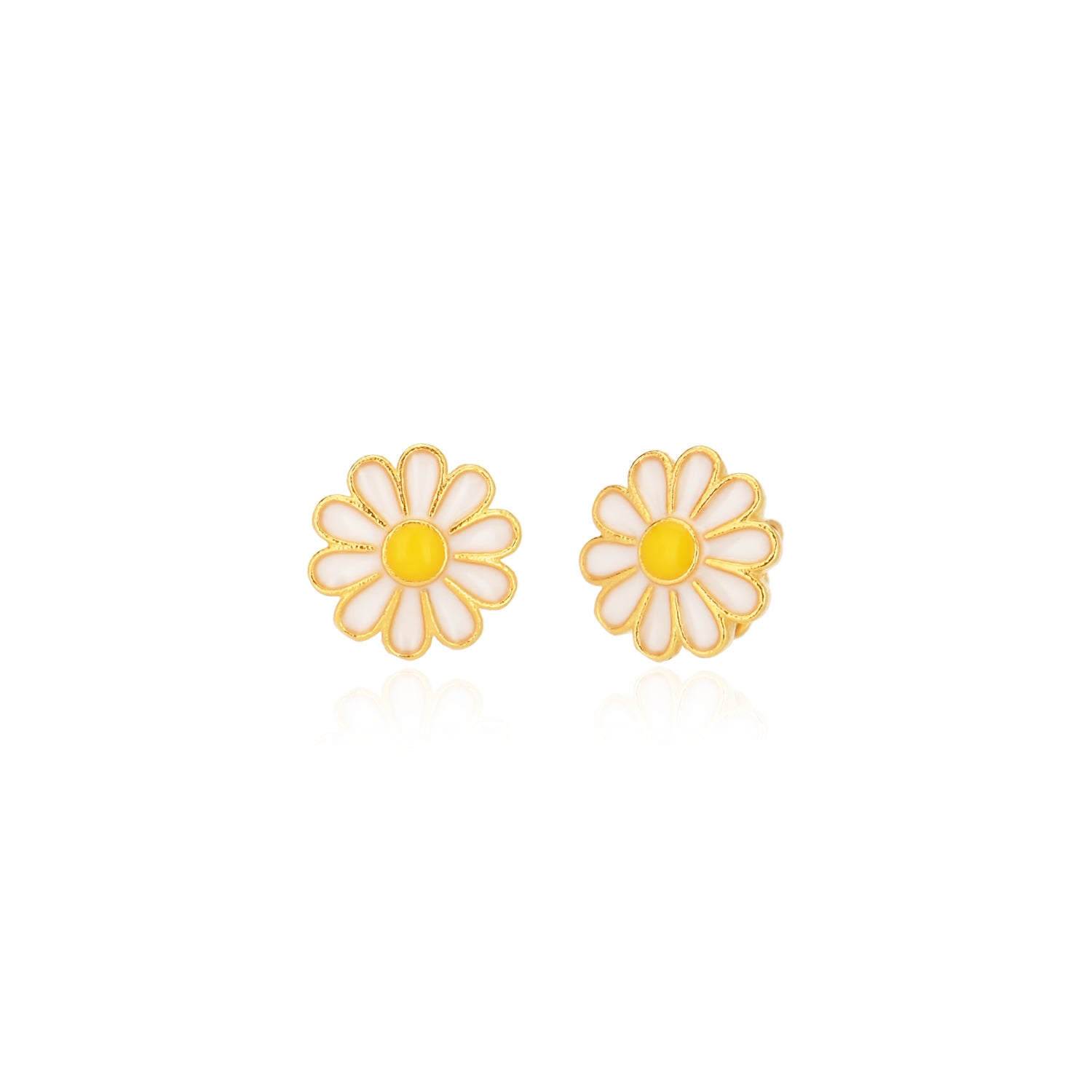 Enamel Daisy Earring - Glamie Jewelry