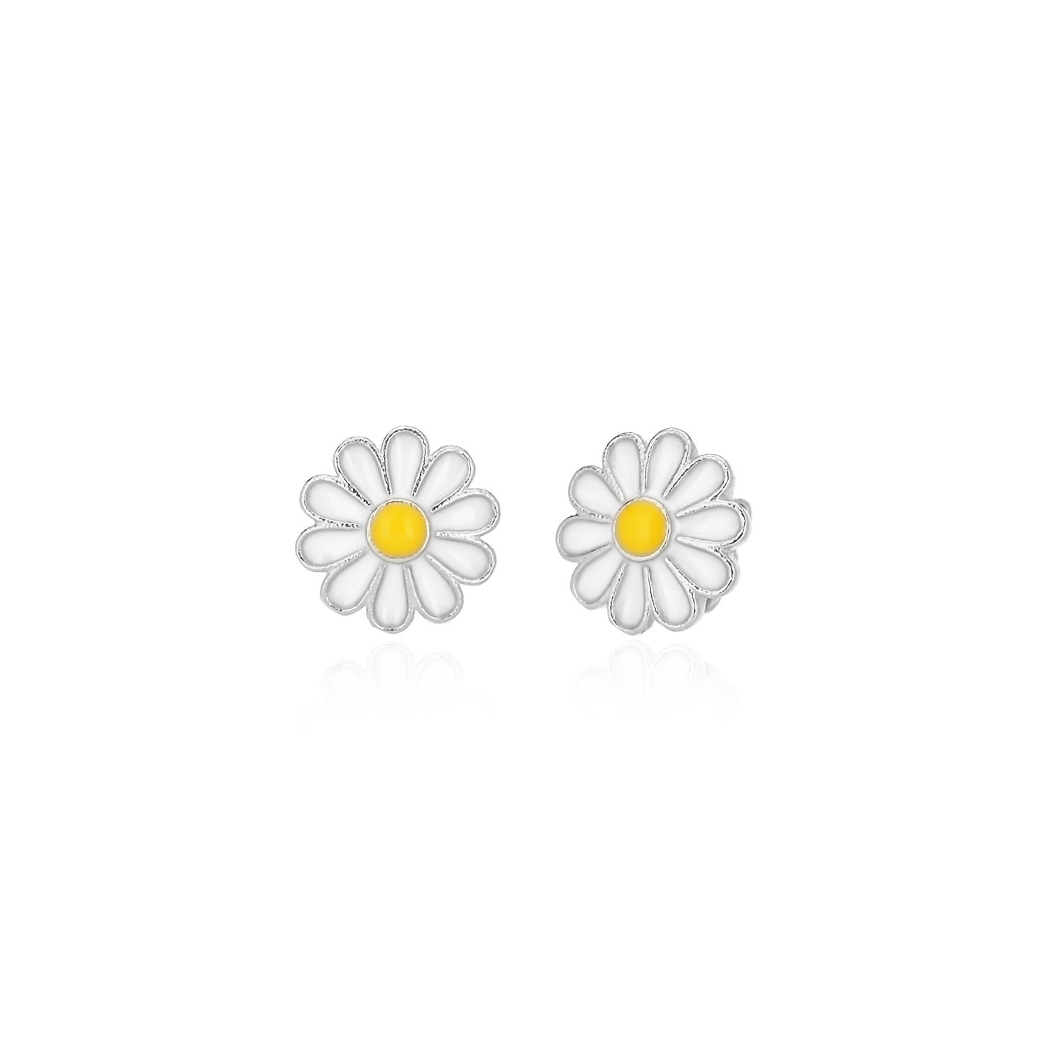 Enamel Daisy Earring - Glamie Jewelry