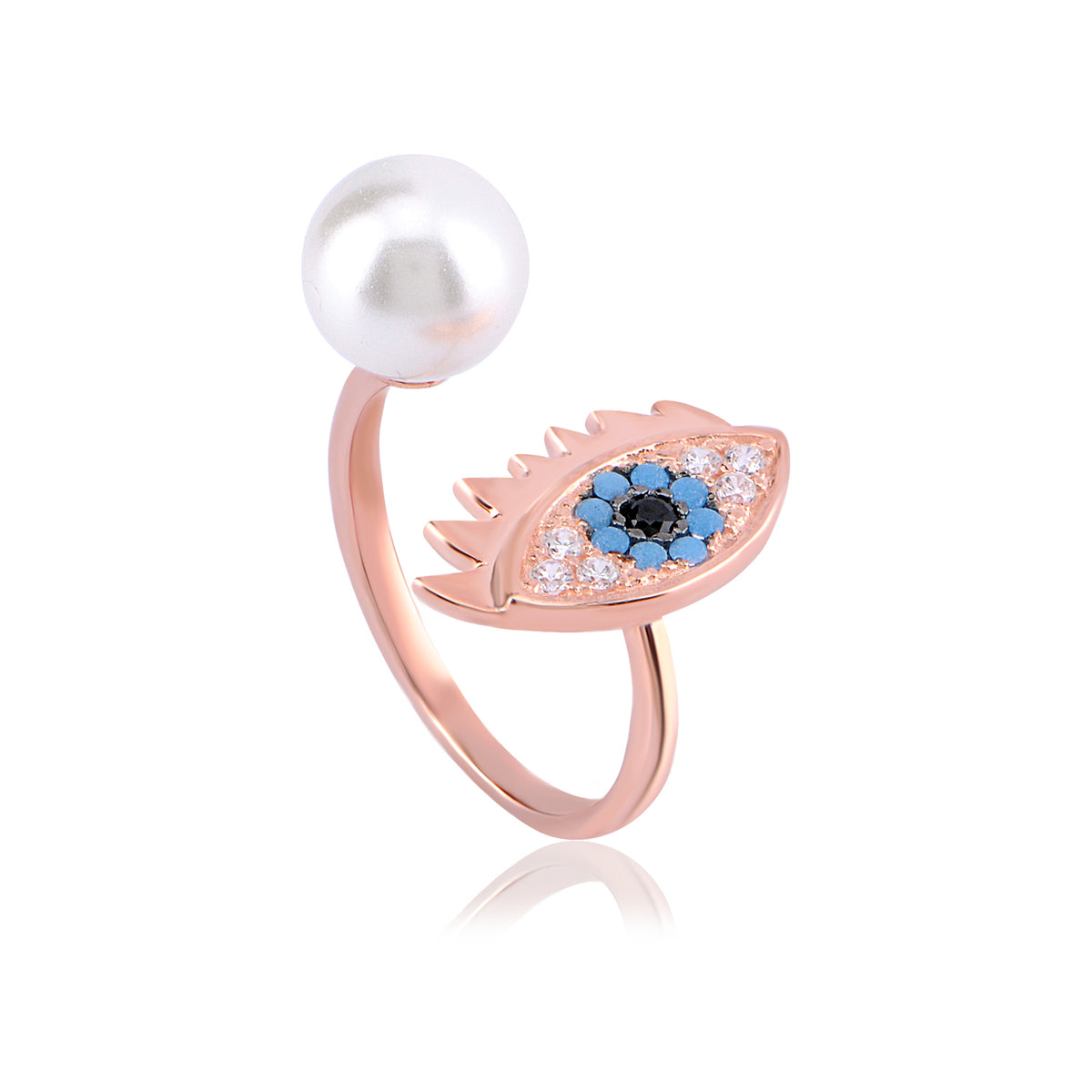 Eye With Pearl Ring - Glamie Jewelry