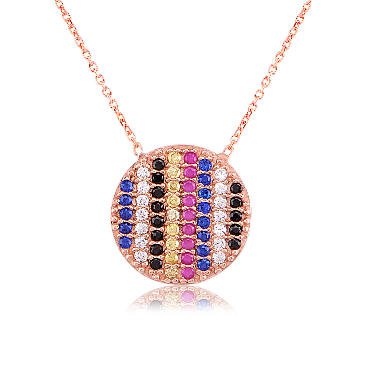 Colorful Stone Round Necklace - Glamie Jewelry