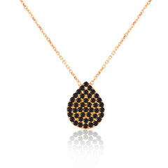 Black Stone Drop Necklace - Glamie Jewelry