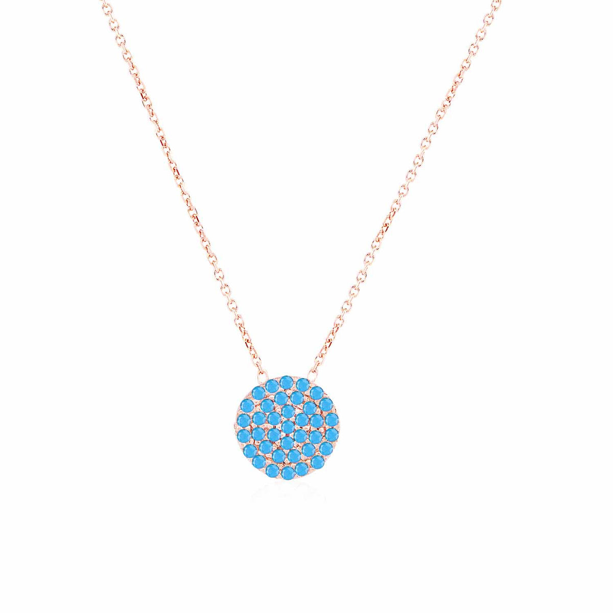 Blue Stone Round Necklace - Glamie Jewelry