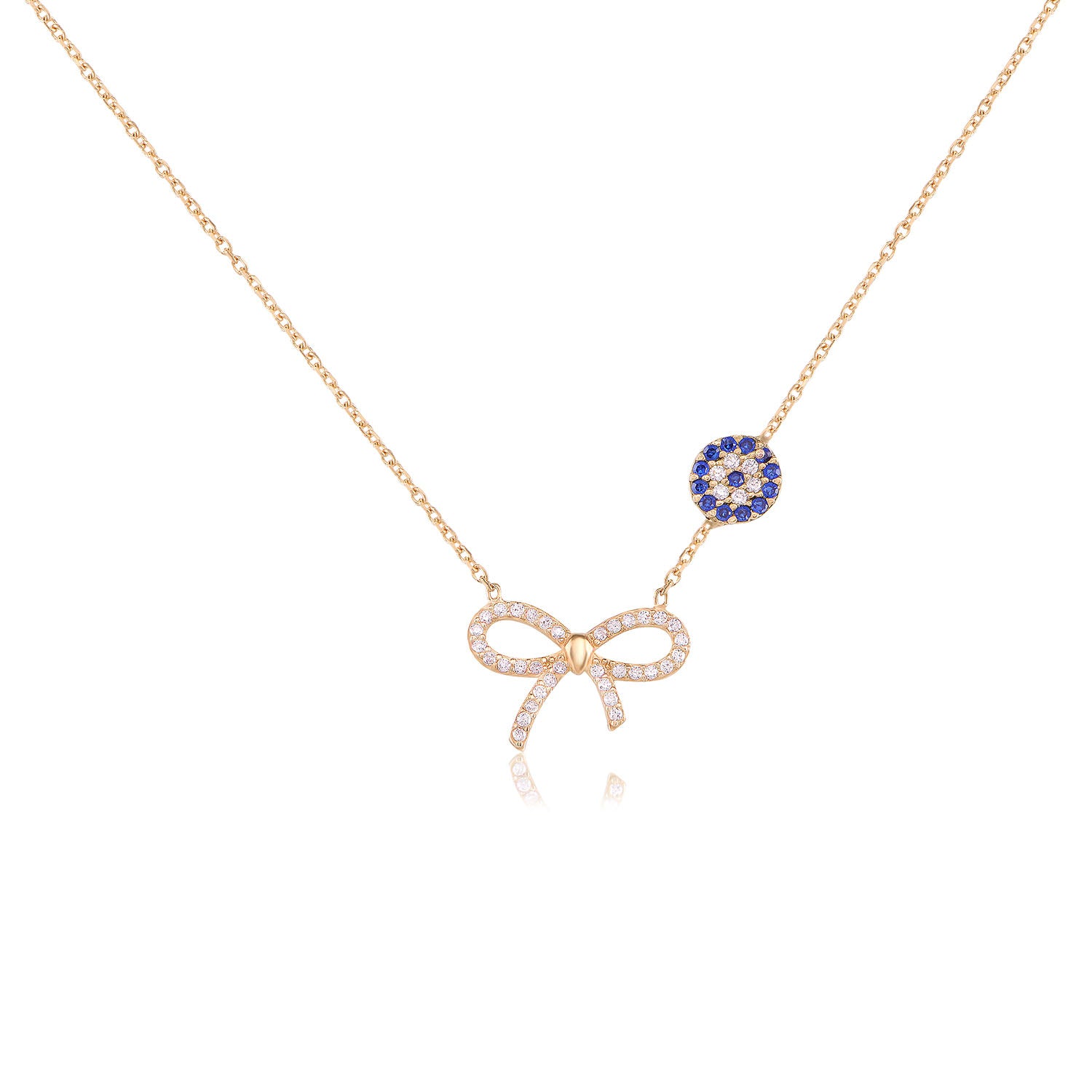 Ribbon Evil Eye Necklace - Glamie Jewelry