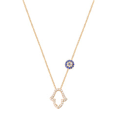 Fatma's Hand Evil Eye Necklace - Glamie Jewelry