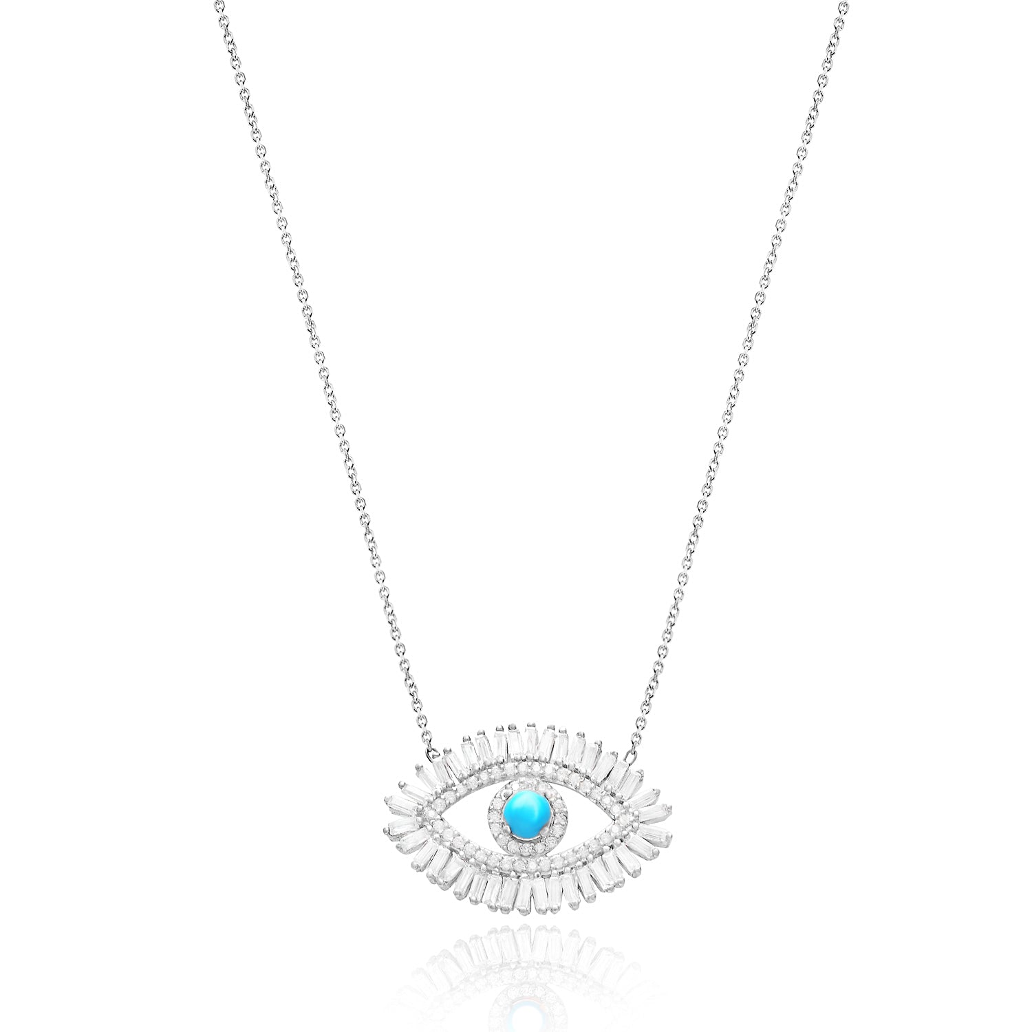 Baguette Stone Eye Necklace - Glamie Jewelry