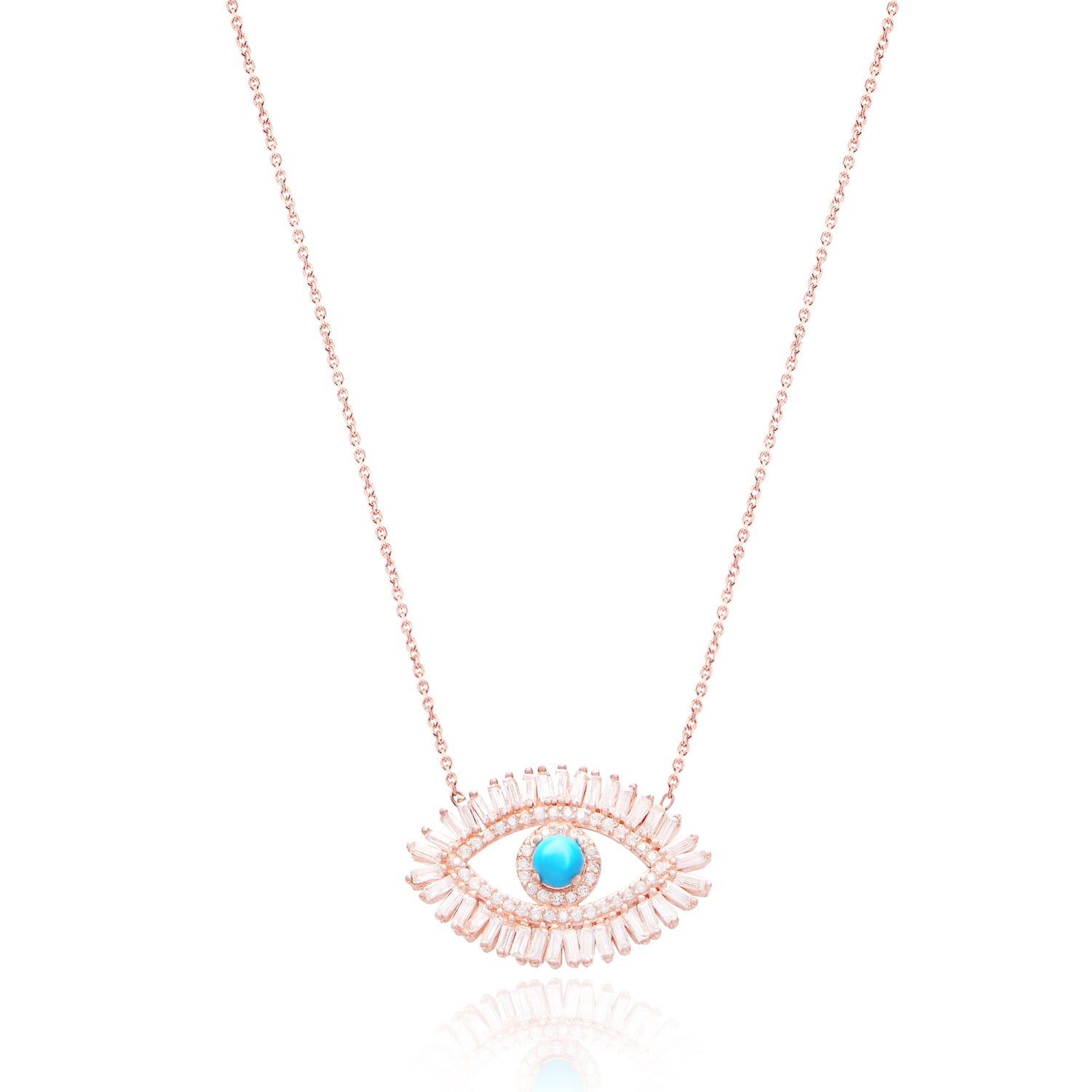 Baguette Stone Eye Necklace - Glamie Jewelry