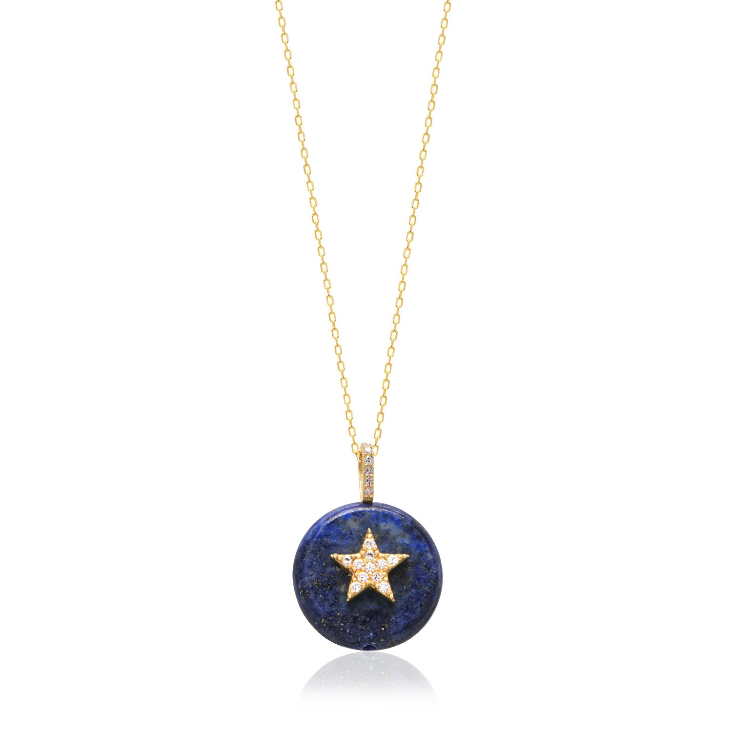 Lapis Stone With Star Necklace - Glamie Jewelry