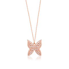 Baguette Stone Butterfly Necklace - Glamie Jewelry