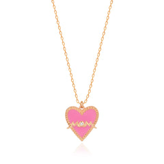 Enamel Heart Necklace - Glamie Jewelry