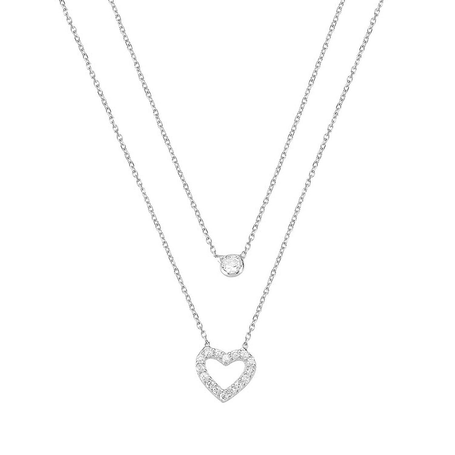 Double Chain Heart Necklace - Glamie Jewelry