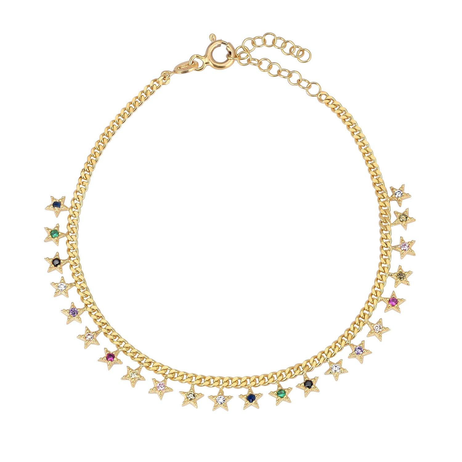 Rainbow Multiple Star Bracelet - Glamie Jewelry