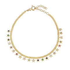 Rainbow Multiple Star Bracelet - Glamie Jewelry