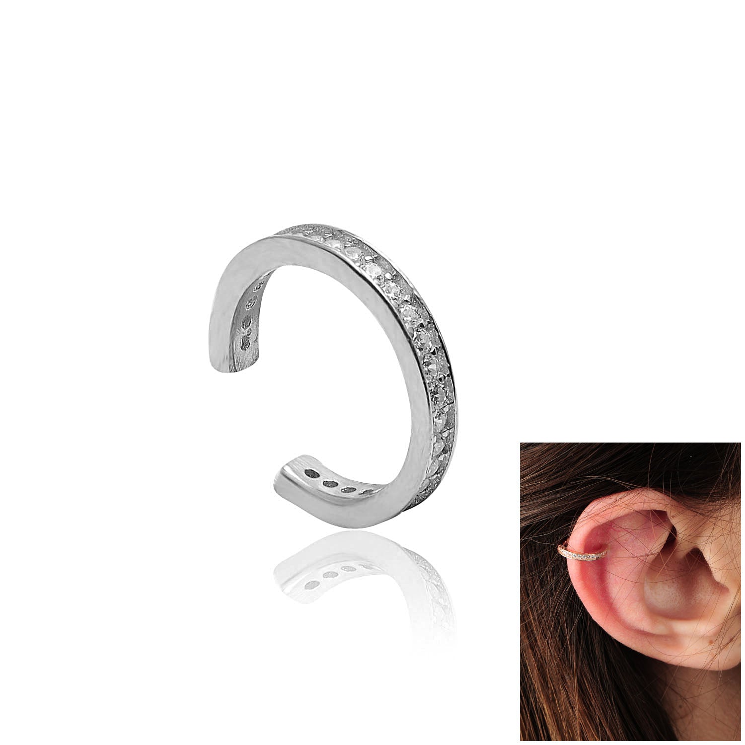 Stone Thin Earcuff - Glamie Jewelry