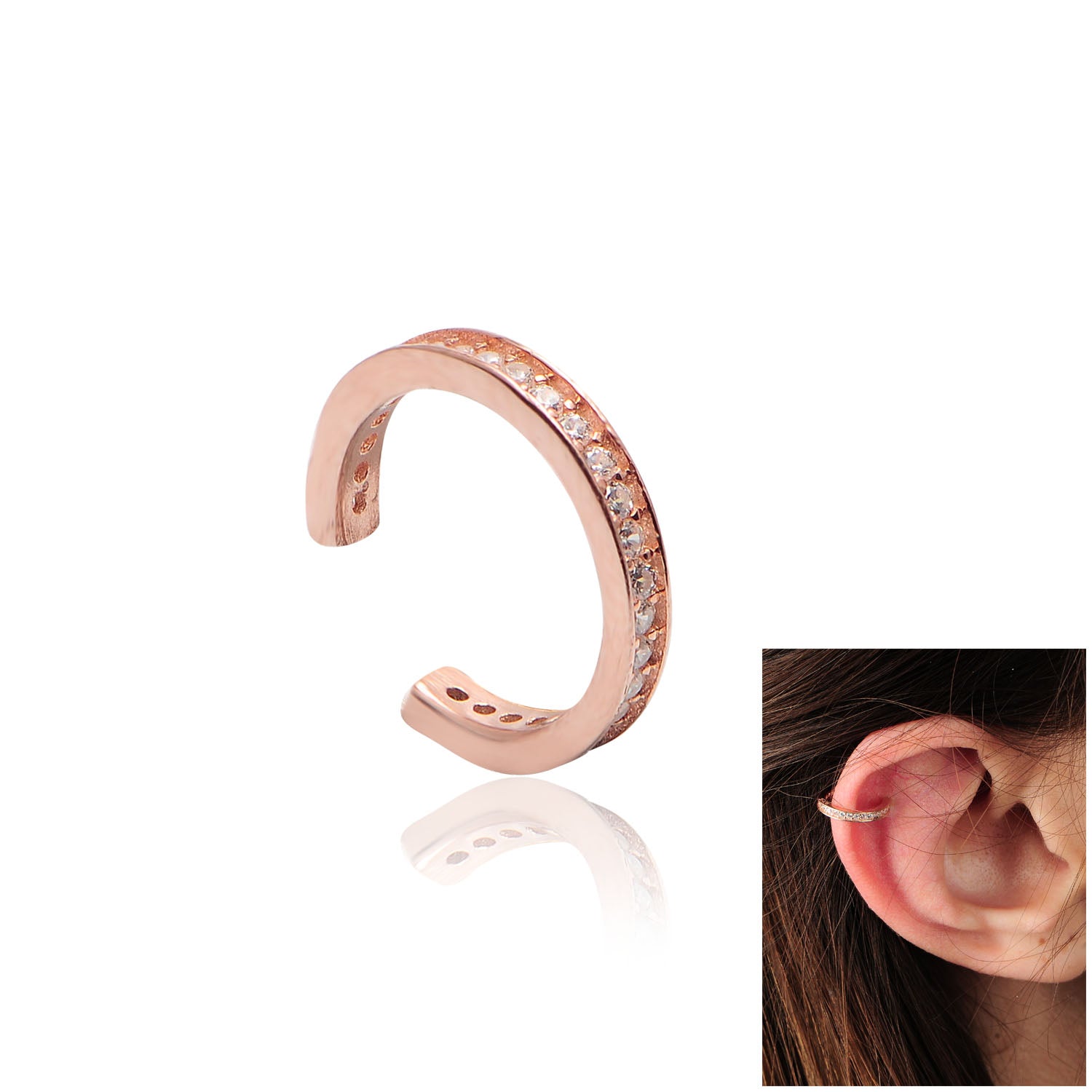 Stone Thin Earcuff - Glamie Jewelry