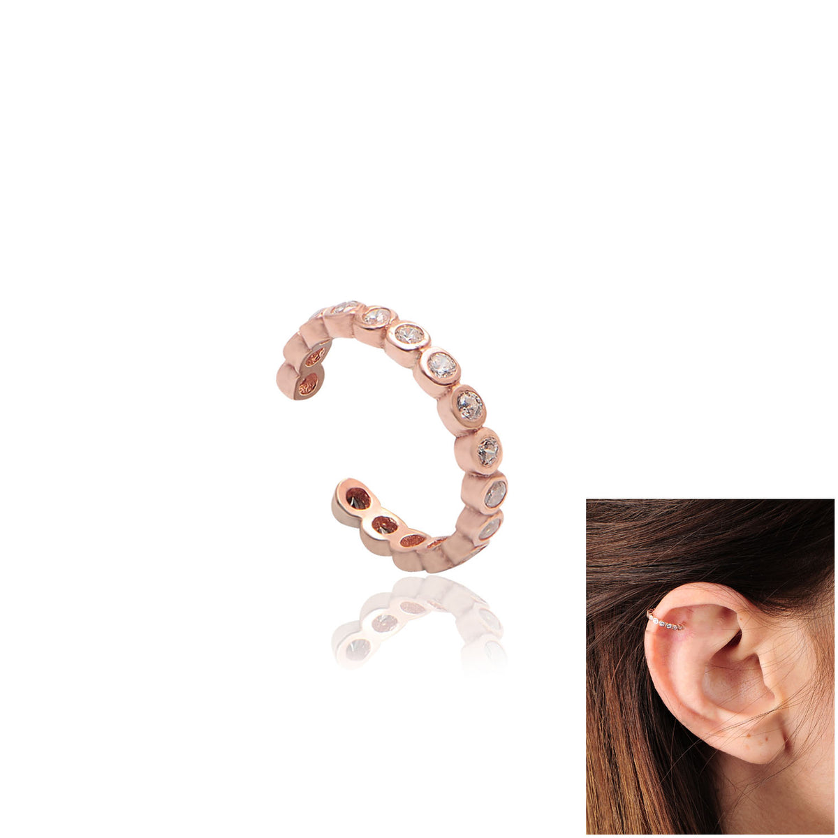 Stone Thin Earcuff - Glamie Jewelry