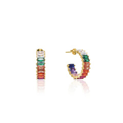 Rainbow Baguette Earring - Glamie Jewelry