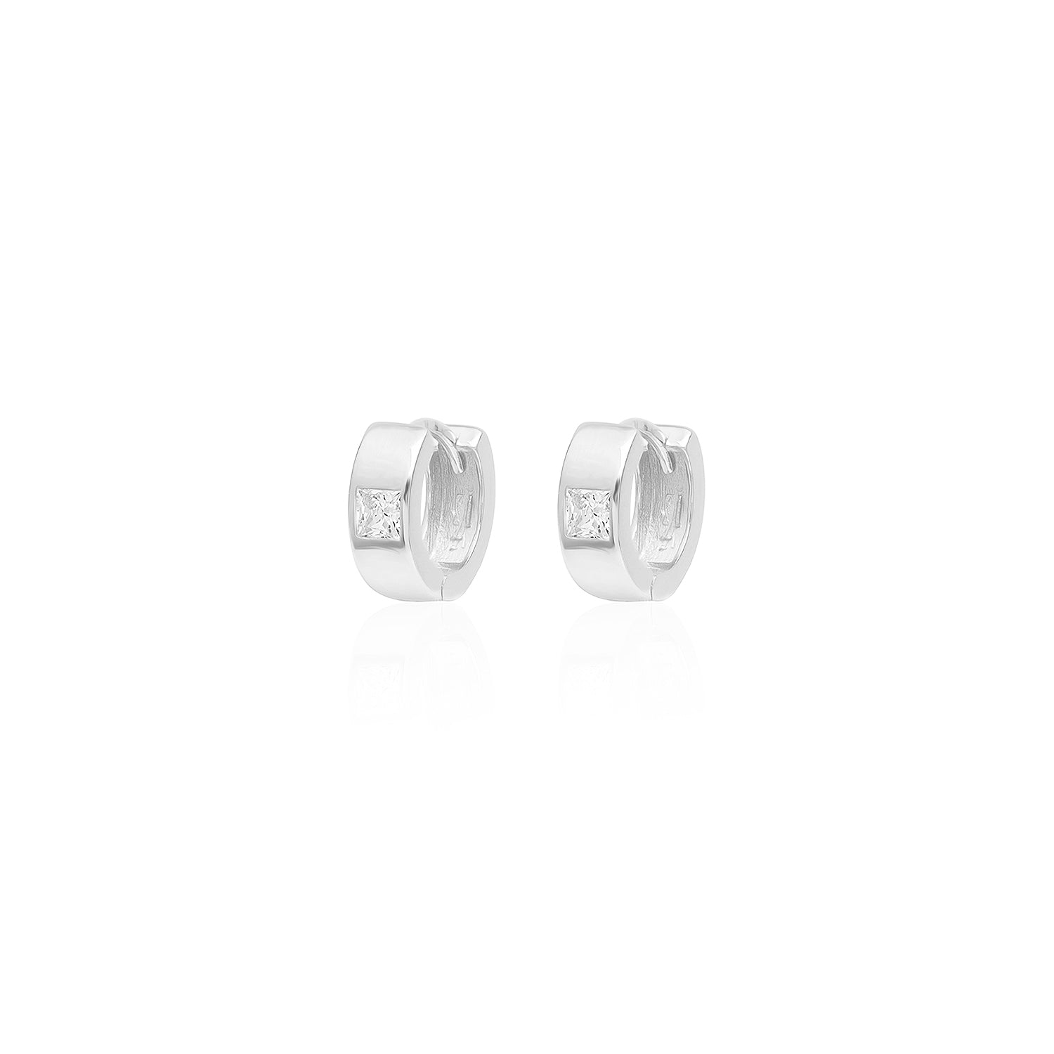 Mini Square Stone Earring - Glamie Jewelry