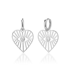 Stone Heart Earrings - Glamie Jewelry