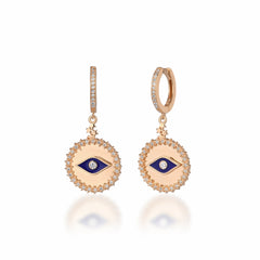 Stony Dangle Enamel Eye Earrings - Glamie Jewelry