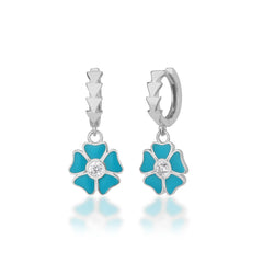 Enamel Dangle Flower Earrings - Glamie Jewelry