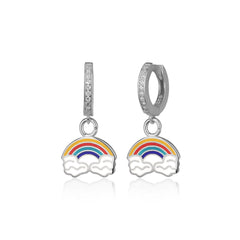 Enamel Dangle Rainbow Earrings - Glamie Jewelry