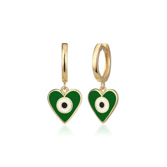 Enamel Heart Pendant Earrings - Glamie Jewelry