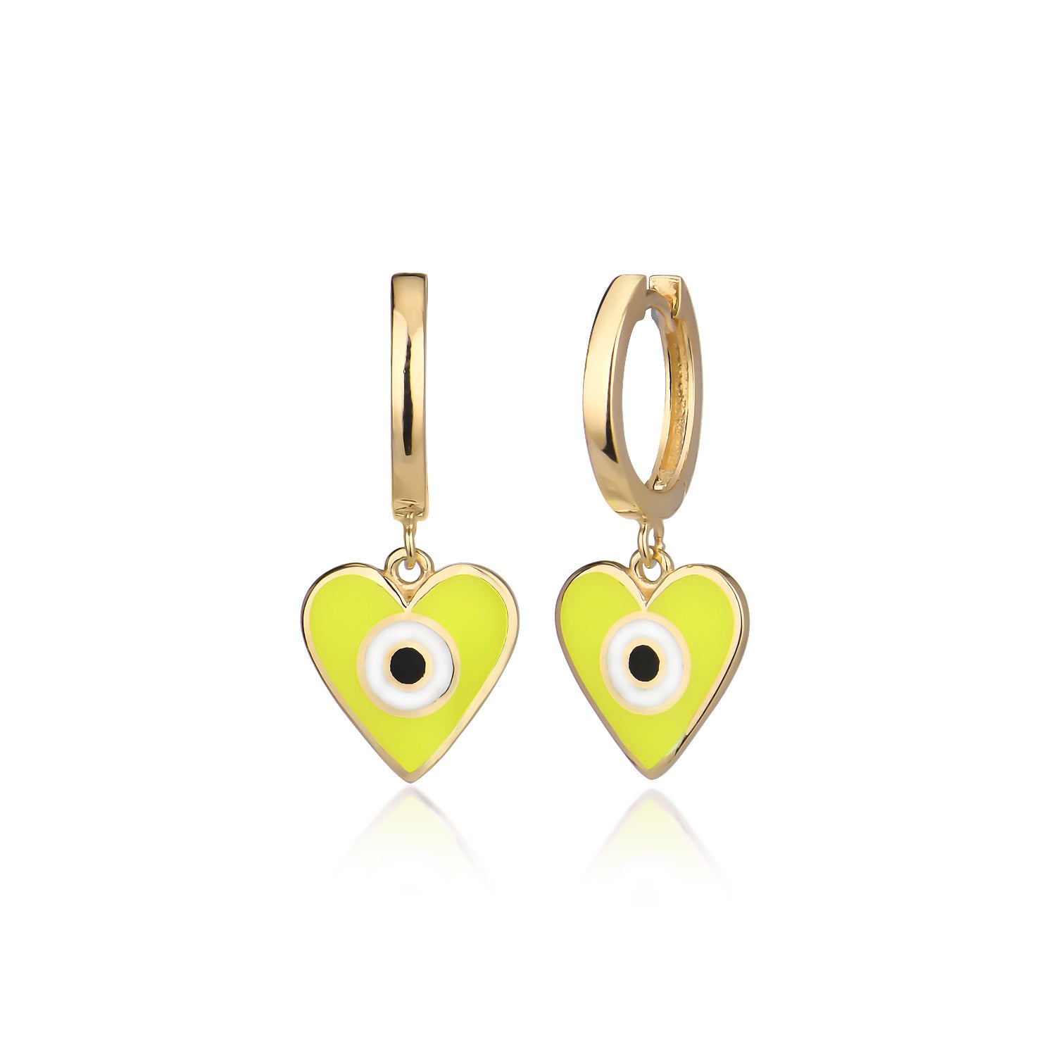 Enamel Heart Pendant Earrings - Glamie Jewelry