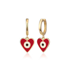 Enamel Heart Pendant Earrings - Glamie Jewelry