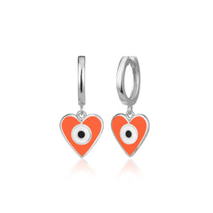 Enamel Heart Pendant Earrings - Glamie Jewelry