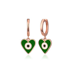 Enamel Heart Pendant Earrings - Glamie Jewelry