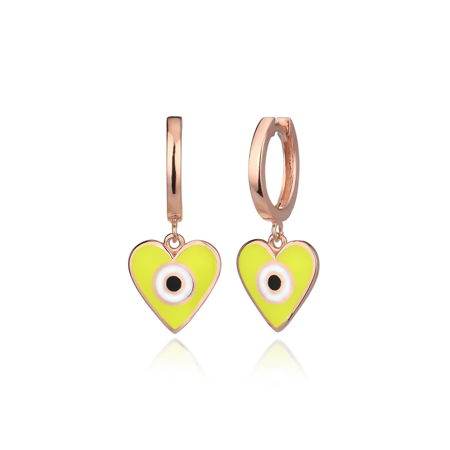 Enamel Heart Pendant Earrings - Glamie Jewelry