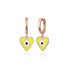 Enamel Heart Pendant Earrings - Glamie Jewelry