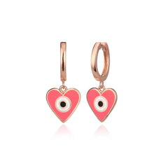 Enamel Heart Pendant Earrings - Glamie Jewelry