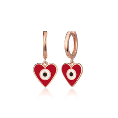 Enamel Heart Pendant Earrings - Glamie Jewelry