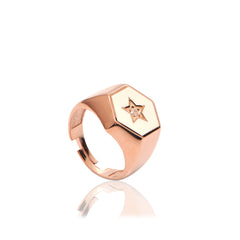 White Enamel Star Ring - Glamie Jewelry