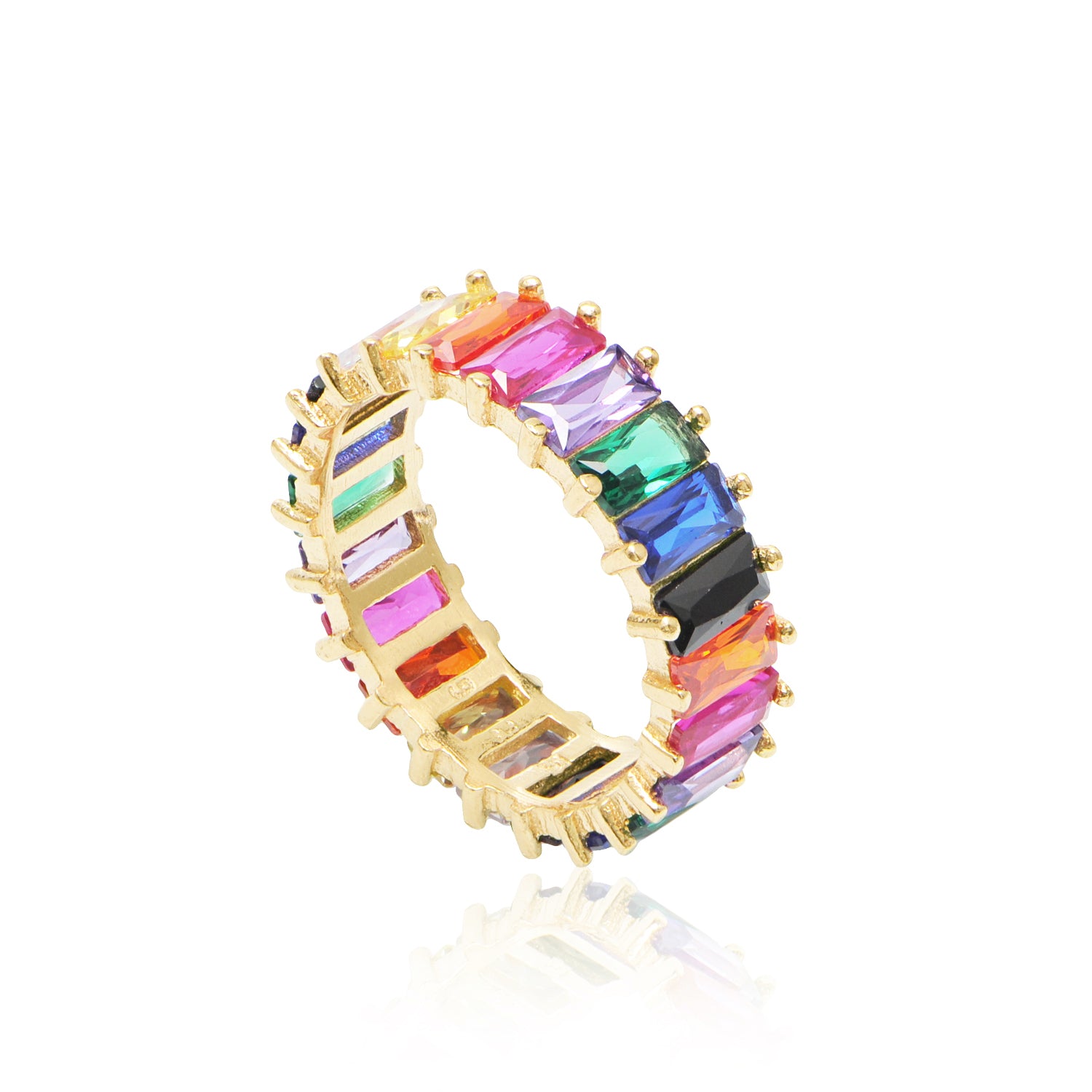 Rainbow Baguette Stones Earring - Glamie Jewelry