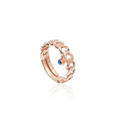 Gourmet Ring With Evil Eye - Glamie Jewelry