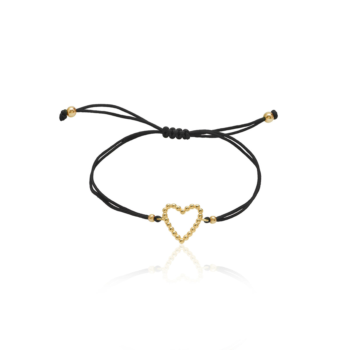 Black Rope Heart Bracelet - Glamie Jewelry