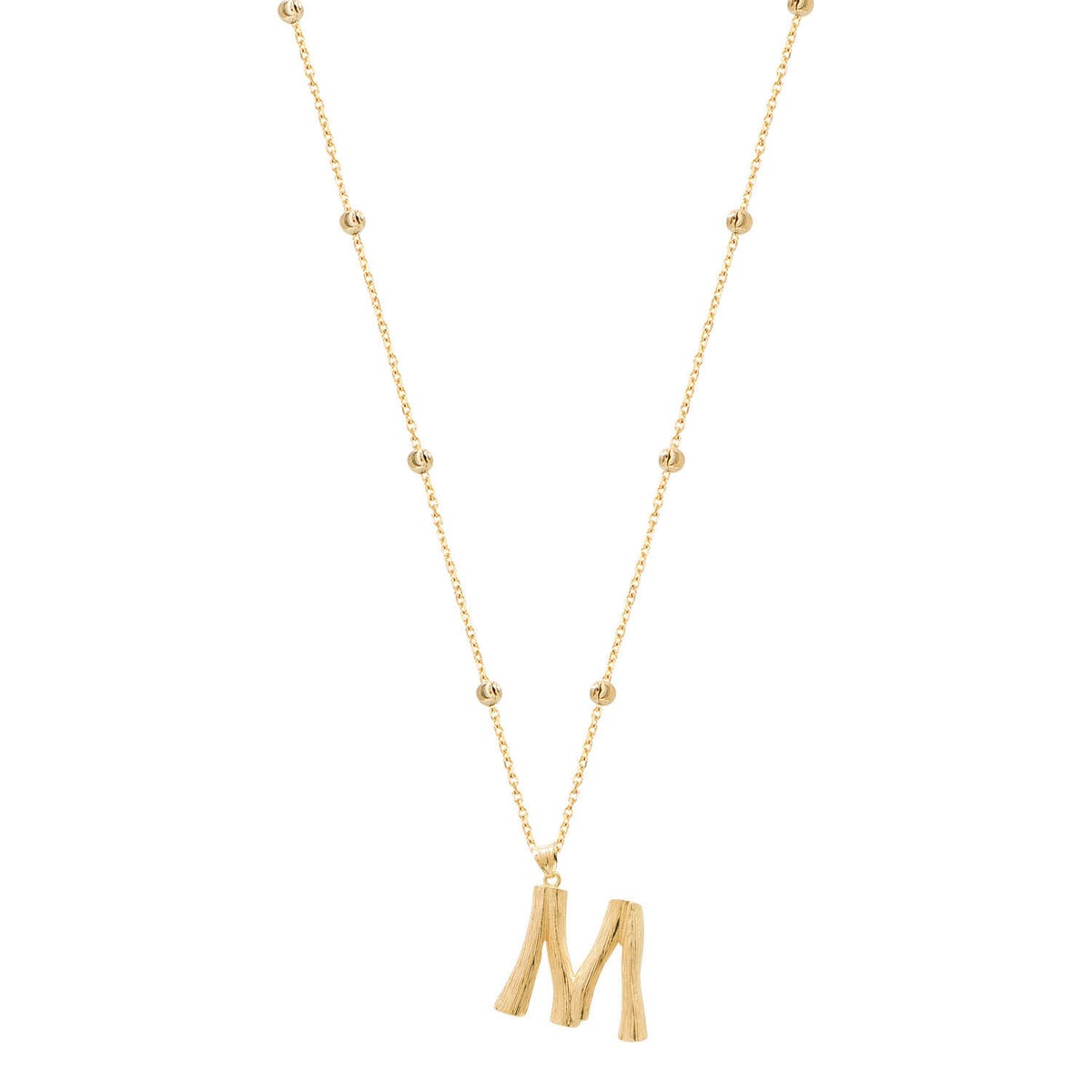 Bamboo Initial Necklace - Glamie Jewelry