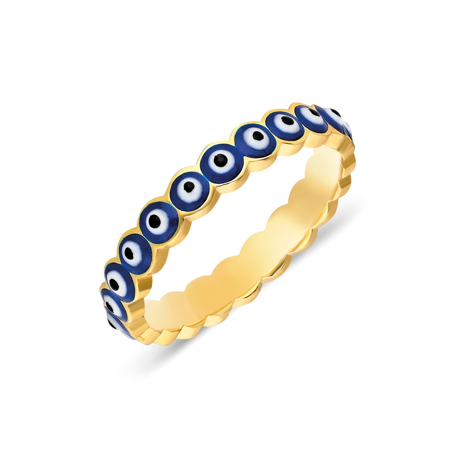 Enamel Evil Eye Ring - Glamie Jewelry