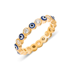 Enamel Evil Eye Ring - Glamie Jewelry