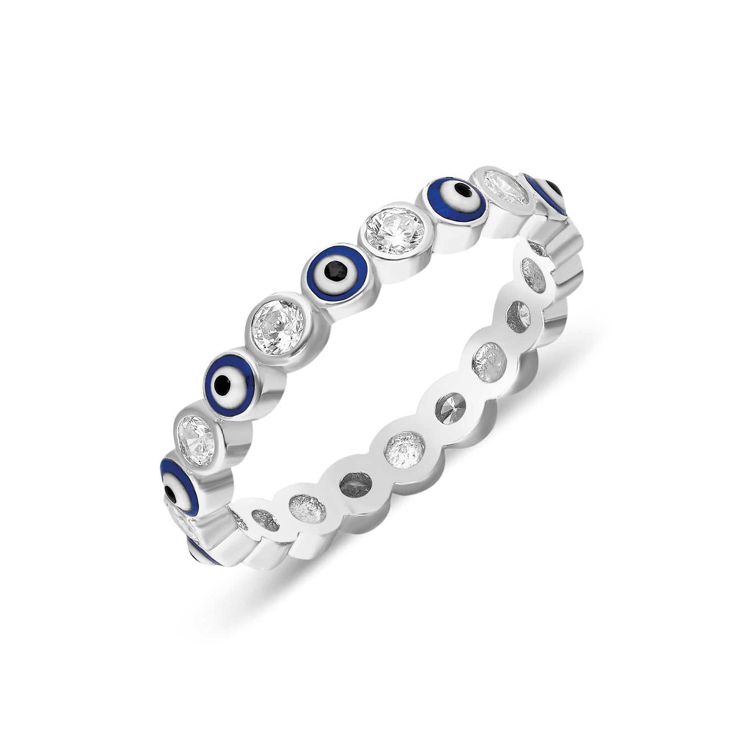 Enamel Evil Eye Ring - Glamie Jewelry