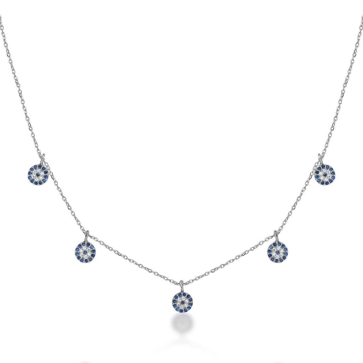 Five Evil Eye Necklace - Glamie Jewelry